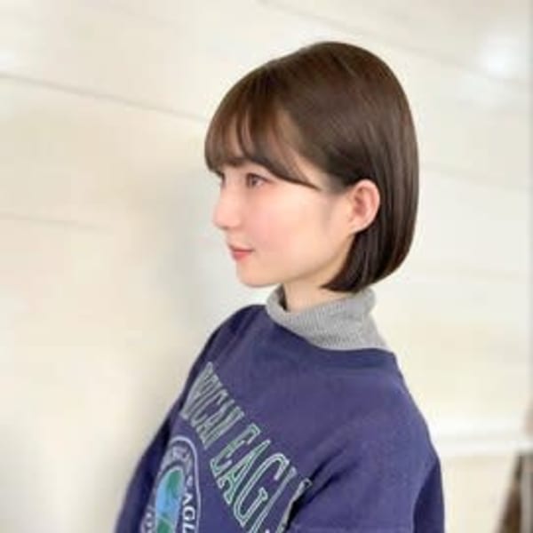 斜めバング/似合わせカット/グレージュカラー/耳掛けミディア|hair stars