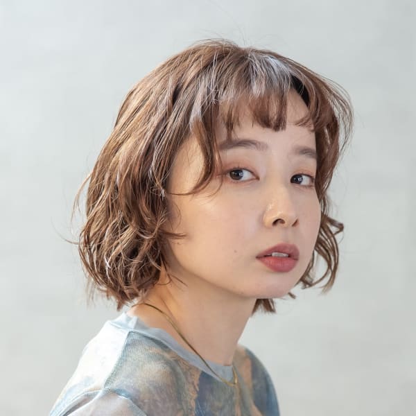 360度可愛いショートボブ×ゆるふわパーマ|hairs加古川平野店