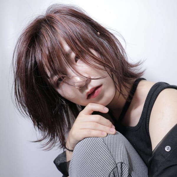 ピンクハイライト× ローレイヤー|Hair Mode KT 石橋店