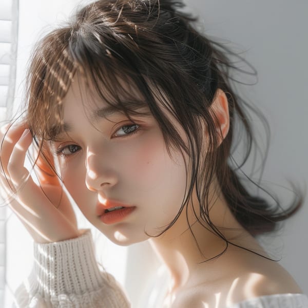 似合わせ顔周り×ヘアアレンジ