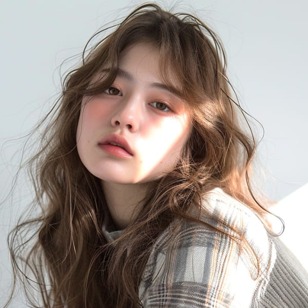 透明感カラー×ニュアンスパーマ