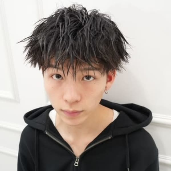 メンズ スパイキーツイストスパイラルパーマ