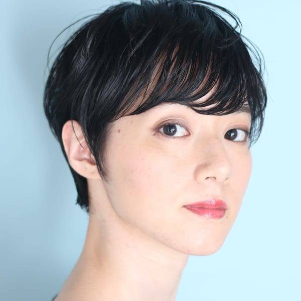 小顔美髪シアーカラーカールショートセミディ姫カット