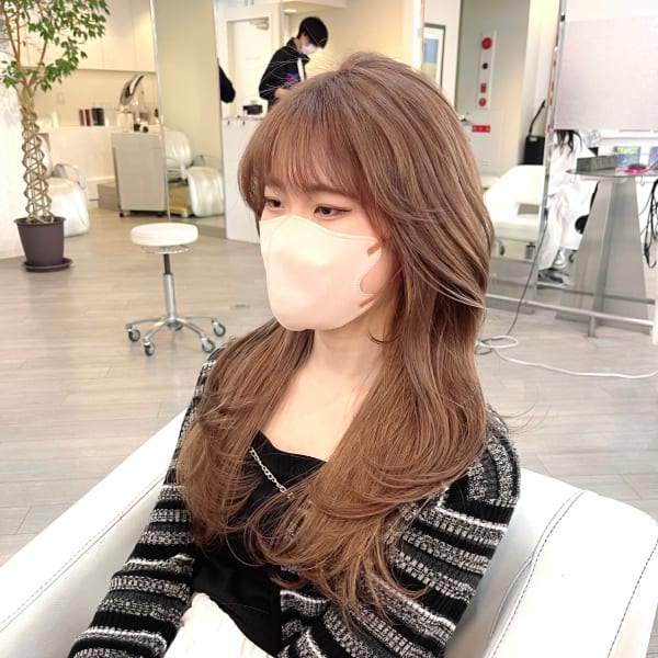 ワンホンヘア縮毛矯正履歴ミルクティーベージュ|Gramercy alex