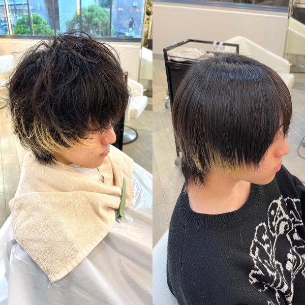 メンズブリーチ履歴縮毛矯正|Gramercy alex