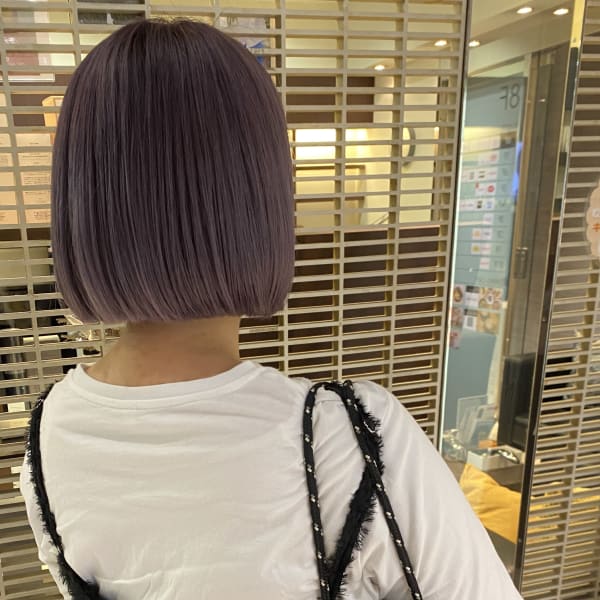 ブリーチあり ラベンダーベージュ パープルカラー 三宮美容室