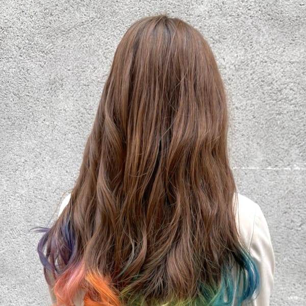 推し色裾カラー 毛先カラー エンドカラー レインボーカラー