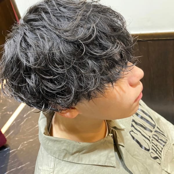 波巻きパーマ×マッシュ|UNTRACE－BARBER SHOP－