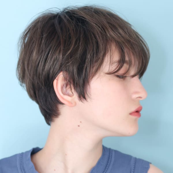 40代50代似合わせ小顔美髪シアーカラーカールショート