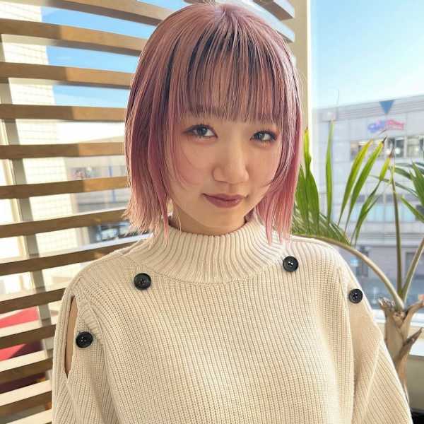 フェイスレイヤー×切りっぱなしボブ|La Sente 居留地 Aujua認定サロン