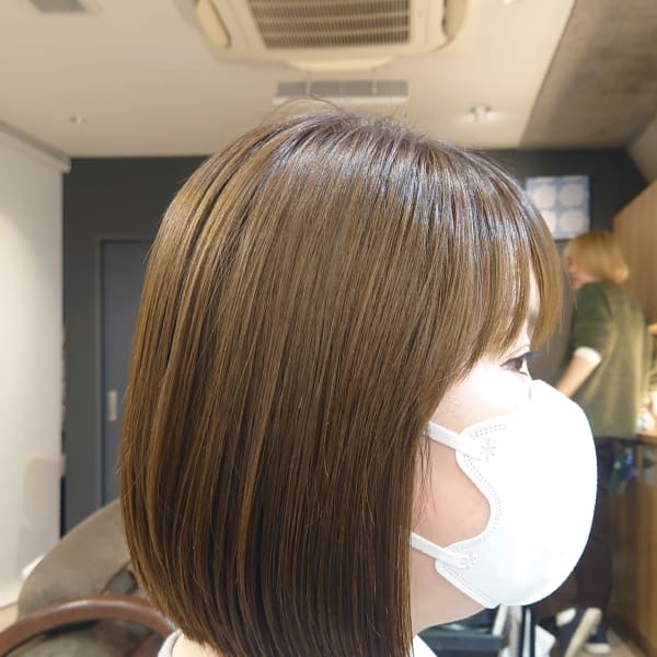 【髪質改善メニュー】ミニボブ×ストレートパーマ