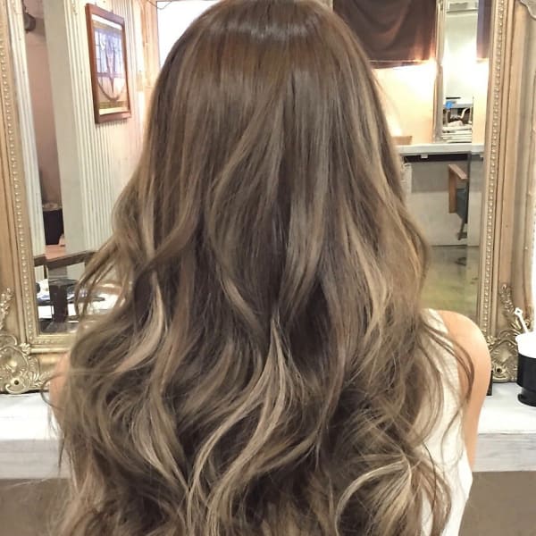 外国人風グラデーション/かき上げヘア/エクステ