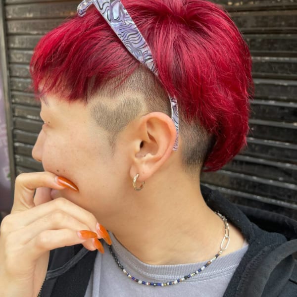 マッシュブロックカット×バリアート