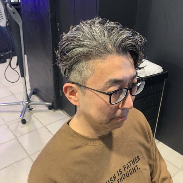 リバース×スパイラルパーマ×ラルフカール×ツーブロック