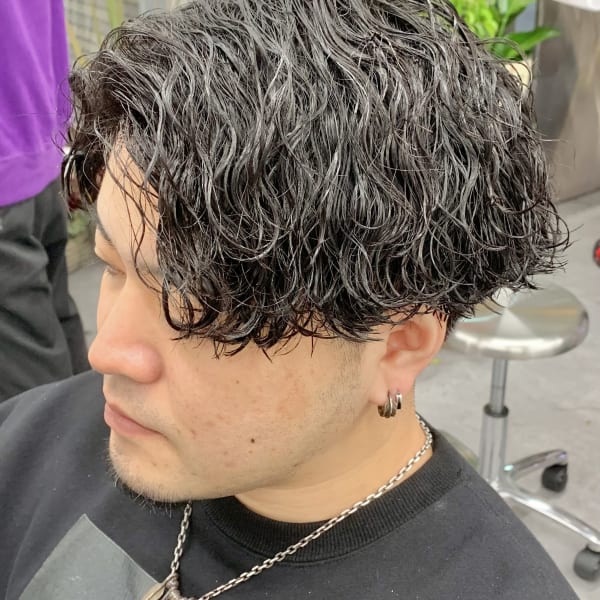 ダークアッシュ/アッシュブラック/カルマパーマ/ベリーショー