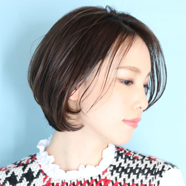 40代50代似合わせ小顔美髪シアーカラーカールショート