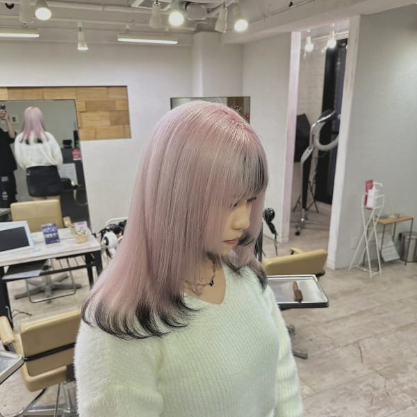 ホワイトピンクエンドカラー成増地下鉄成増大山