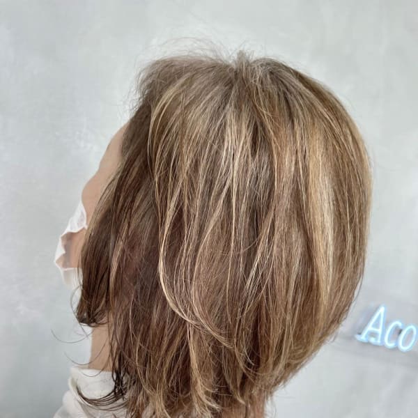 白髪ぼかしハイライト/大人上品ハイライト/ベージュ