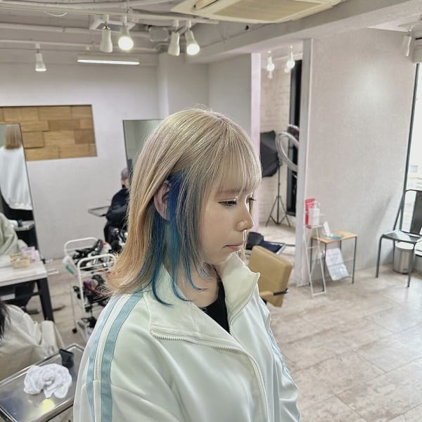 ブルーインナーカラー成増地下鉄成増大山