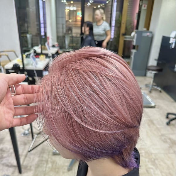 ペールピンクエンドカラー成増地下鉄成増大山