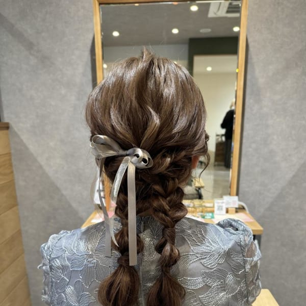 ツイン編み下ろしアレンジ