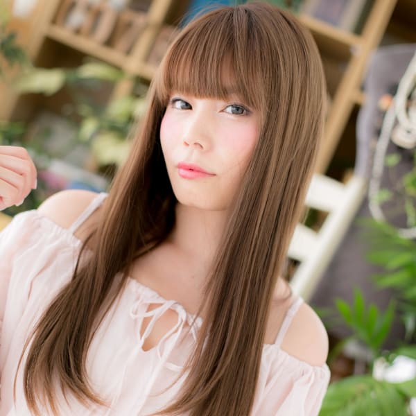 透け感☆大人かわいい小顔ミルキーベージュ レイヤーロング