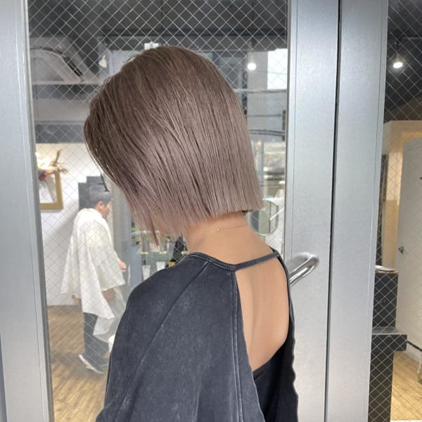 切りっぱなしボブ エアリーロング 美髪 ピンクブラウン