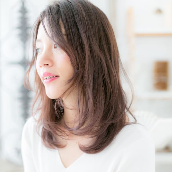 色っぽ大人かわいい☆アシンメトリーセミディ　斜めバング