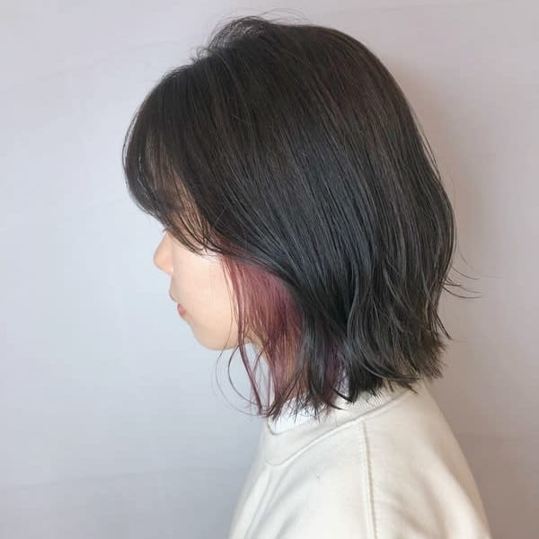 インナーカラー ピンクベージュ