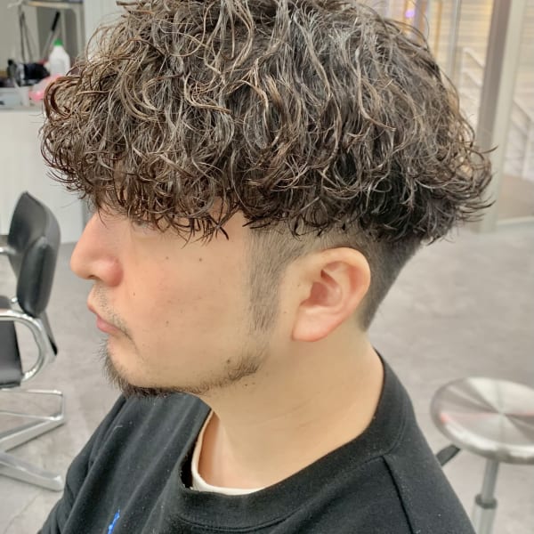 無造作パーマ波巻きパーマ波巻きスパイラルパーマツーブロック