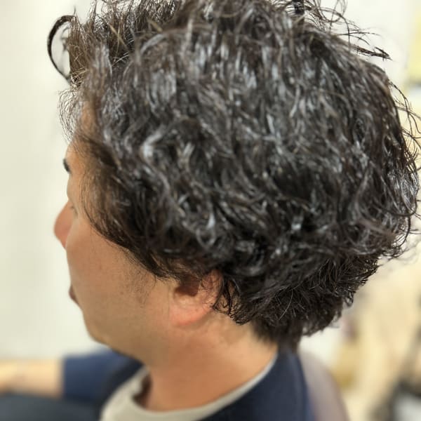 波巻きパーマ　波巻きスパイラル　メンズパーマ