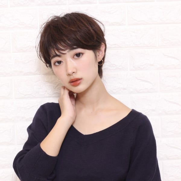 丸みショート ナチュラルカールでこなれヘア