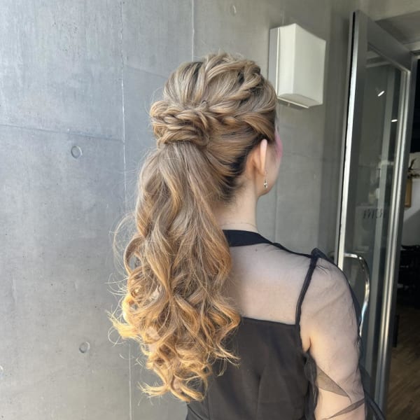 ヘアセット ヘアアレンジ 結婚式ヘア ハーフアップ