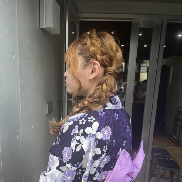 ヘアセット　ヘアアレンジ　結婚式ヘア　ハーフアップ