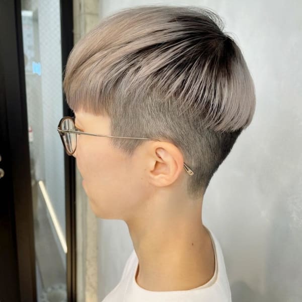 シャドールーツ/ショートマッシュ/シルバーベージュ