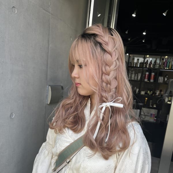 ヘアセット ヘアアレンジ 結婚式ヘア ハーフアップ