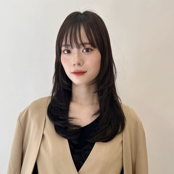 面長カバー/30代/ひし形/シースルー/ショートボブ | Euphoria GINZA GRANDE 銀座(ユーフォリア ギンザ グランデ)の