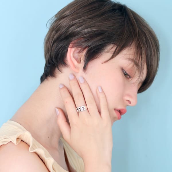 40代50代似合わせ小顔美髪シアーカラーカールショート