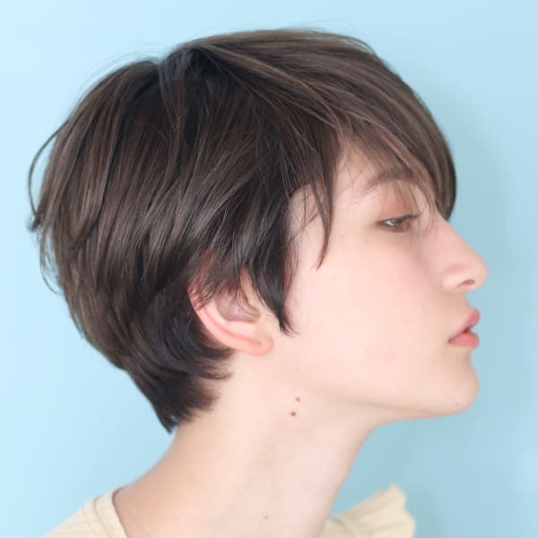 40代50代似合わせ小顔美髪シアーカラーカールショート