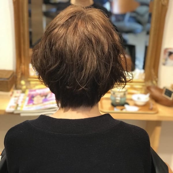 ゆるふわパーマショートカット|Hair salon Bell flower