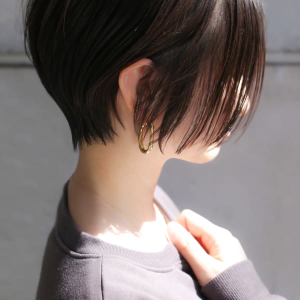大人ショートボブ丸みショートカットマッシュショート前髪あり