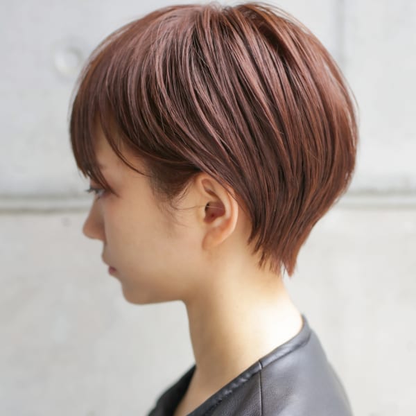 大人ショートボブ丸みショートカットマッシュショート前髪あり