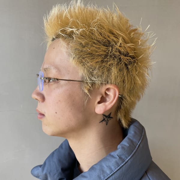 ハイトーン×スパイキーベリーショート*/メンズヘア/下北沢駅