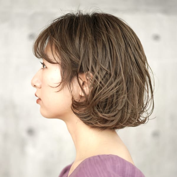 大人ボブパーマ