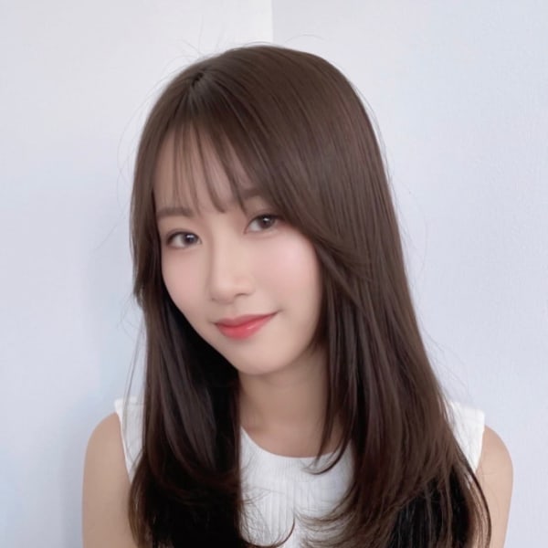 韓国風ボブ艶カラー前下がり似合わせフェイスレイヤー