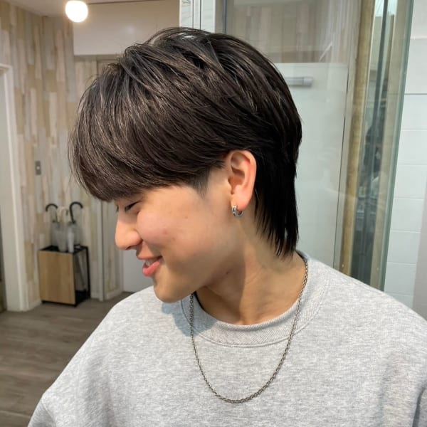 韓国ダウンパーママッシュメンズカットアッシュブラック渋谷|髪質改善トリートメント&ヘッドスパ newi 銀座【ネウィ】