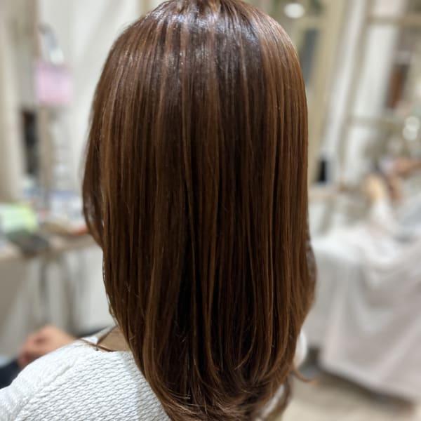 夏向けオレンジベージュカラー　暖色系で透明感おある顔色に|LOHAS Hair ANGIE
