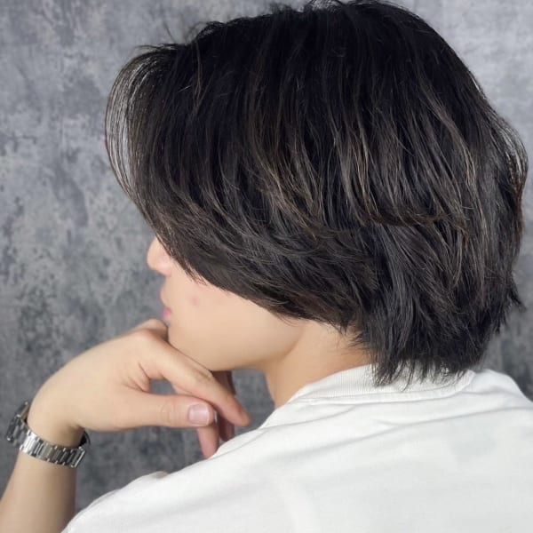 セミロングセンターパート