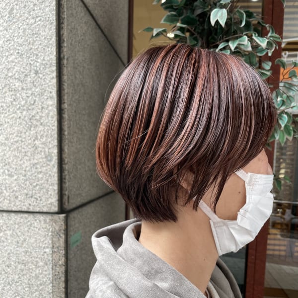 ピンクブラウンハイライト