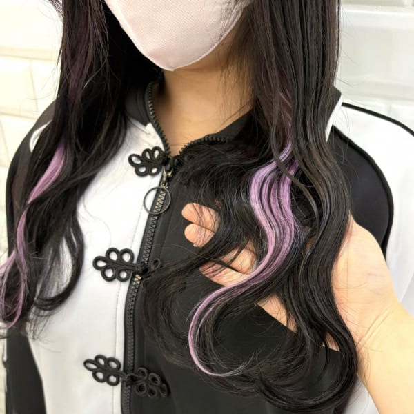 ブラック×明るめラベンダーインナー*まゆ